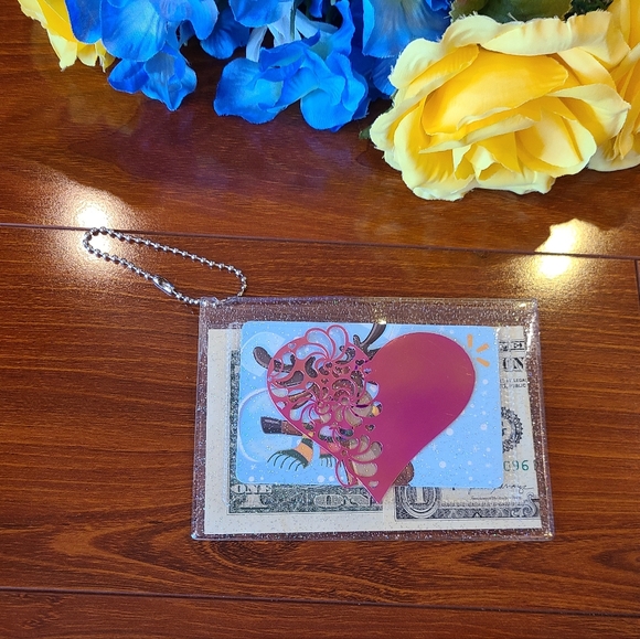 Keychain Wallet- Hearts - Picture 3 of 6